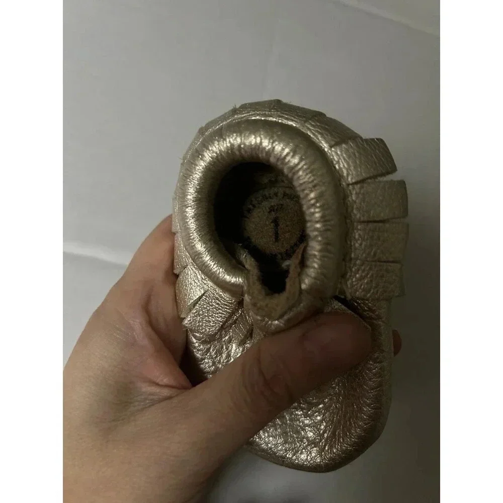 Freshly Picked Gold Moccasins Baby Shoes size 1
